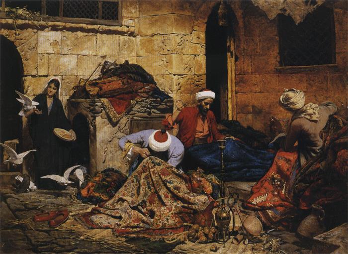 Rudolph Swoboda Carpet Menders, Cairo Germany oil painting art